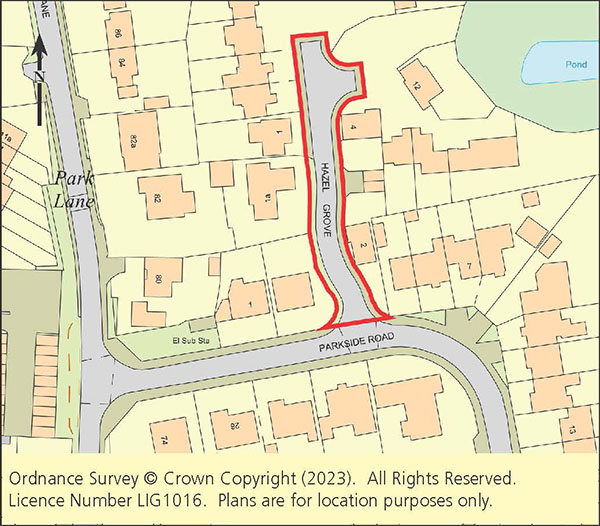 Lot: 87 - THREE FREEHOLD TITLES THAT COMPRISE THE ROADWAY OF HAZEL GROVE -